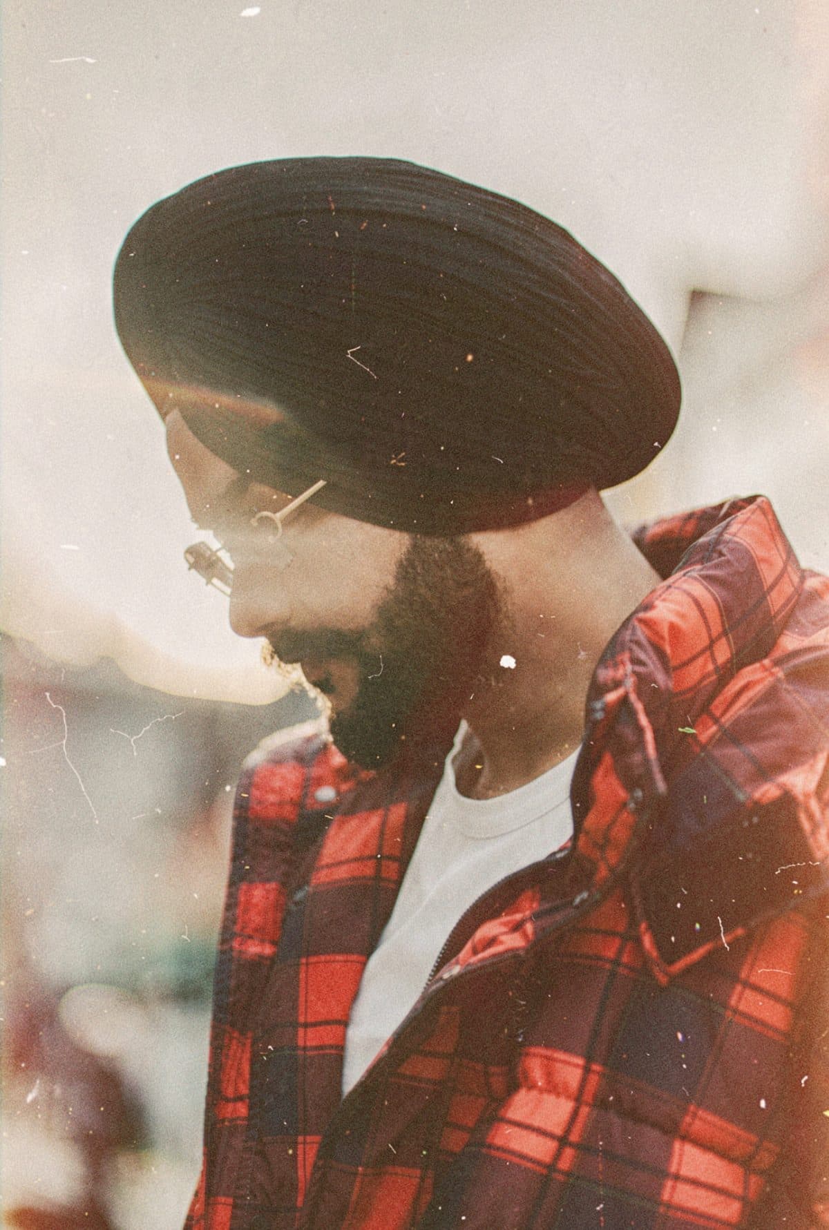 35mm film scan, red plaid